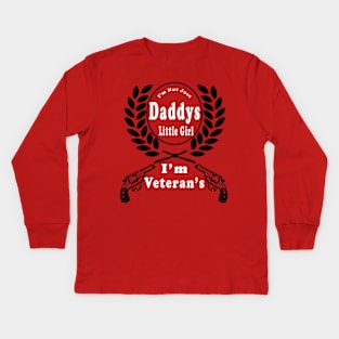 Daddys Little Girl Veteran Dad Veterans Day Gift Shirt Kids Long Sleeve T-Shirt